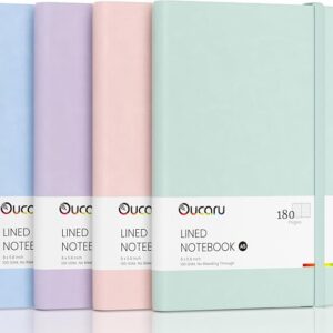 Lined Journal Notebook, 4 Pack, 180 Pages.